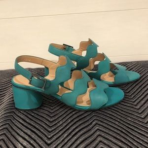 Anthropologie Bruno Premi Turquoise sandles Sz 39